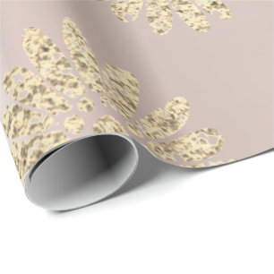 Papel De Presente A pérola floral do brilho mais foxier cor-de-rosa