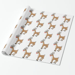 Papel De Presente A rena cheirada vermelha