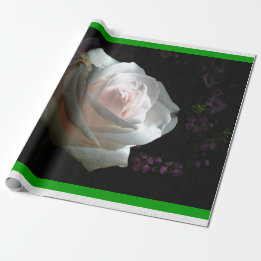 Papel De Presente A Rosa Branca -