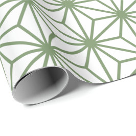 Papel De Presente A seamless pattern of interlocking green geometric