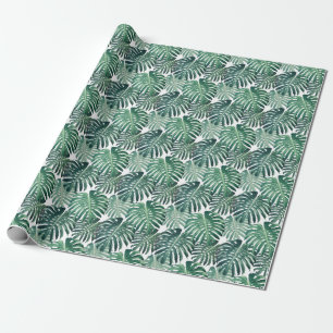 Papel De Presente A selva tropical deixa um fundo floral