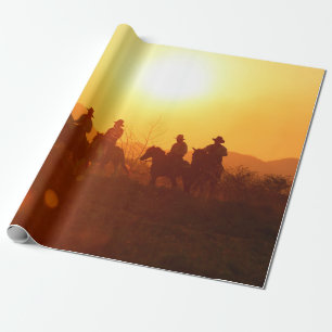 Papel De Presente A silhueta do cavaleiro como roupa de vaqueiro w