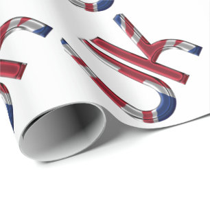 Papel De Presente A tipografia britânica BRITÂNICA da bandeira de