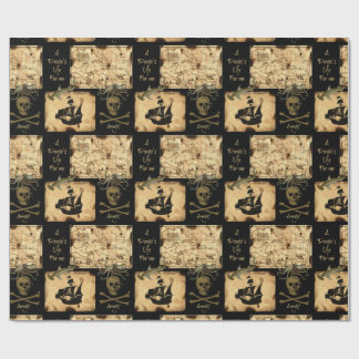 Papel De Presente A vida de um pirata para mim mapa das caraíbas do