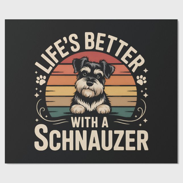 Papel De Presente A Vida é Melhor Com Um Schnauzer (Aberto)