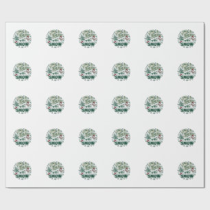 Papel De Presente A Vida É Melhor Neve Natal Boneco de Neve Árvores