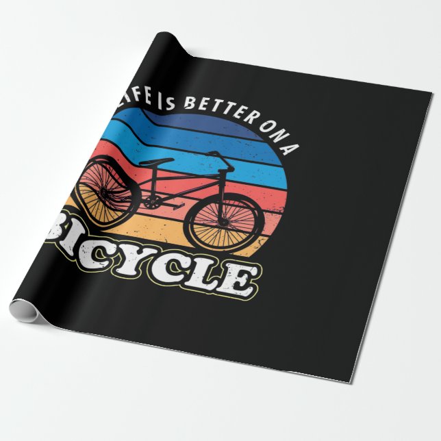 Papel De Presente A Vida É Melhor Num Bicicleto (Desenrolado)