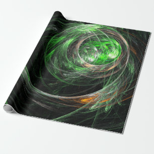 Papel De Presente À volta da Abstrato de Arte Verde Mundial