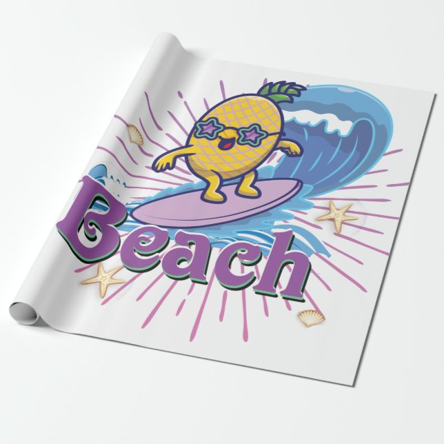 Papel De Presente abacaxi engraçado (Desenrolado)