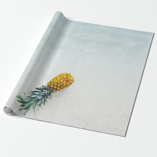 Papel De Presente Abacaxi na costa (Desenrolado)