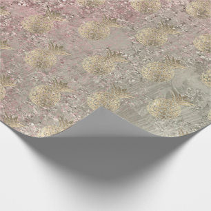 Papel De Presente Abacaxi-tropical fruta de vidro marfim-de-vidro co