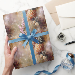 Papel De Presente Abacaxis Tropicais Brilham Aniversário
