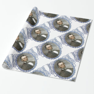 Papel De Presente Abe Lincoln Presidente Americano Vintage Retrato E