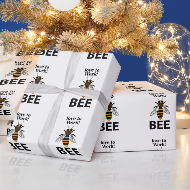 Papel De Presente Abeia Ama Trabalhar Abelha (Feriados)