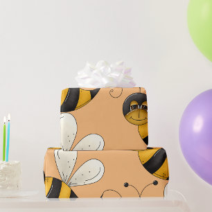 Papel De Presente Abeille Souriant Personagem de Abelha Alegre