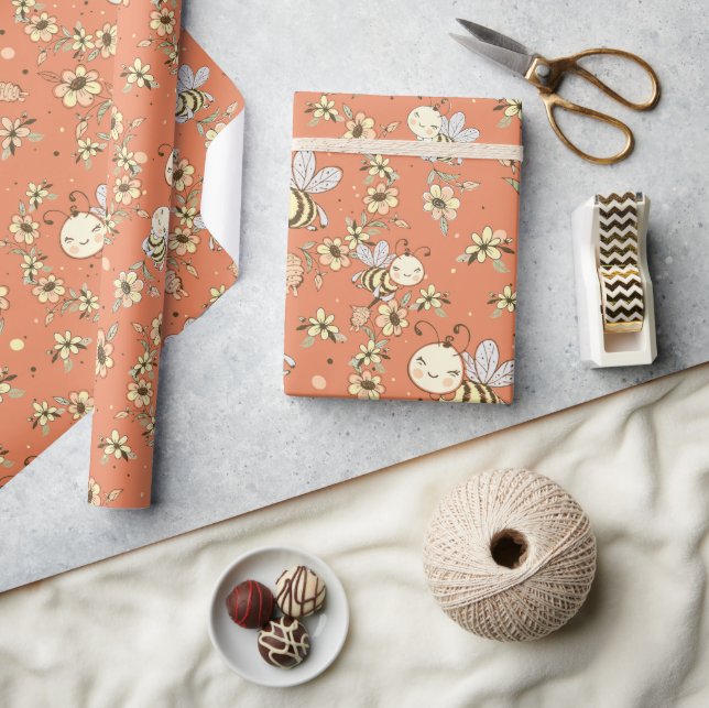 Papel De Presente Abeja Fofa  (Artesanato)