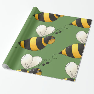 Papel De Presente Abelha Bombordo Alada Gorducha