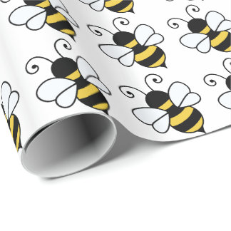Papel De Presente Abelha-branca
