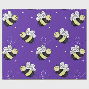 Papel de Presente Abelha Bumble Roxa
