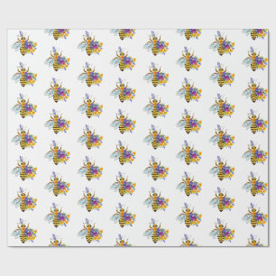 Papel De Presente Abelha flor com plantas silvestres