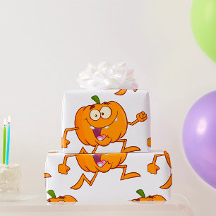 Papel De Presente Abóbora Correndo