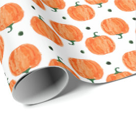 Papel De Presente Abóbora De Aquarela
