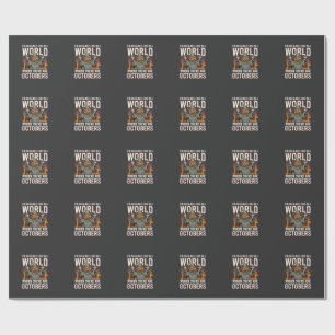 Papel De Presente Abóbora de Halloween Espantalho Outubro Mundo Vint