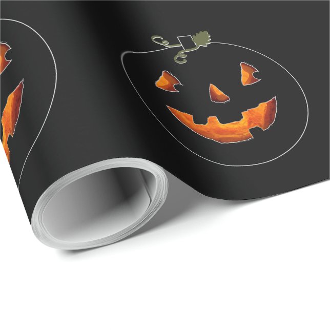 Papel De Presente Abóbora de Halloween fofa (Ponta do rolo)