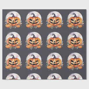 Papel De Presente Abóbora de Halloween. Halloween, Outono