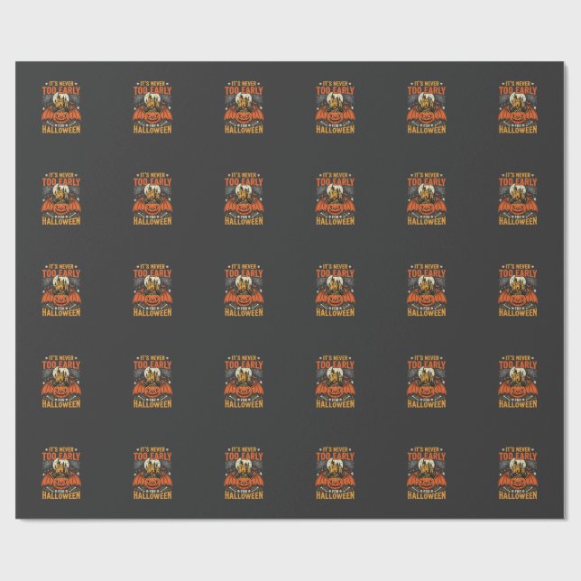 Papel De Presente Abóbora de Halloween Nunca Muito Cedo Castelo Gráf (Aberto)