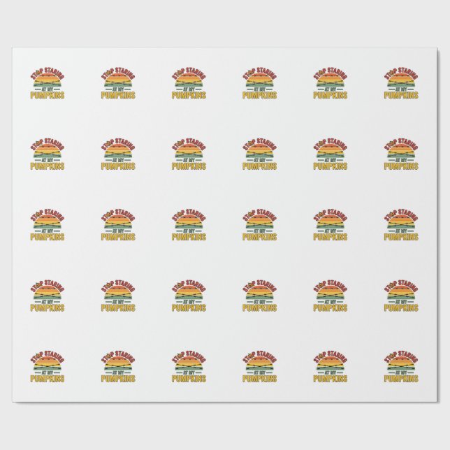 Papel De Presente Abóbora de Halloween Pare de Olhar Divertido Vinta (Aberto)