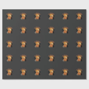 Papel De Presente Abóbora Engraçada Desenho de Trocadilho de Hallowe
