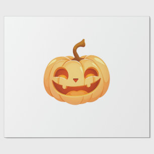 Papel De Presente Abóbora Fofa Jack O Lantern Tartaruga Mar Hallowee