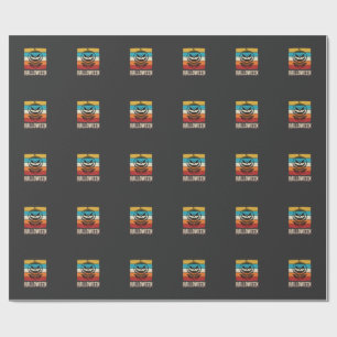 Papel De Presente Abóbora Halloween Crânio Retro Vintage