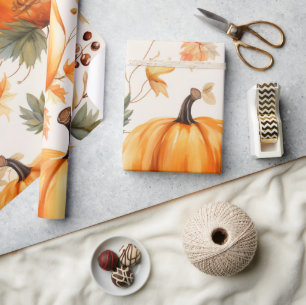 Papel De Presente Abóbora Laranja está a Caminho Chás de Bebê de Out