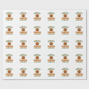 Papel De Presente Abóbora Mais Legal no Patch Vintage Des Halloween