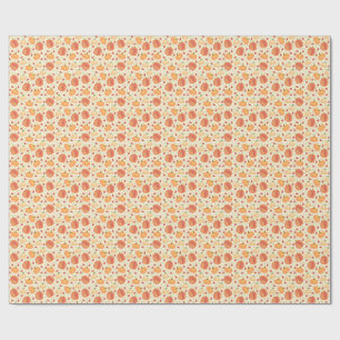 Papel De Presente Abóboras em Aquarela: Creme Suave e Amarelo Pálido