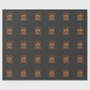 Papel De Presente Aboboras Olhando Halloween Mãos de Esqueleto_1