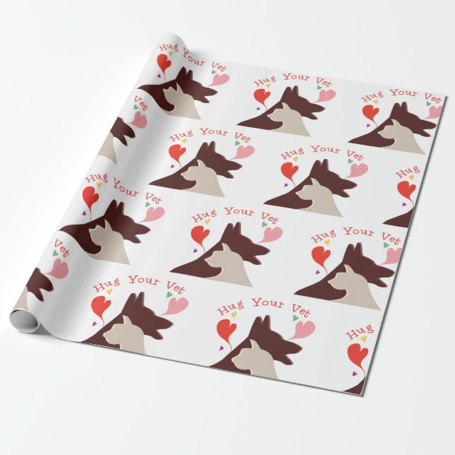 Papel De Presente Abrace seu veterinário (Desenrolado)