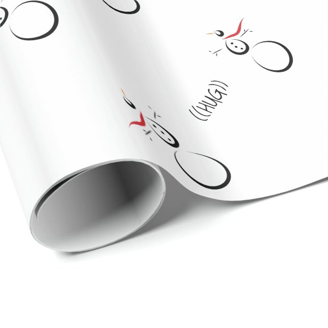 Papel De Presente Abraço de texto de NEVE CUTA (Ponta do rolo)