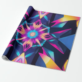 Papel De Presente Abstração Geométrica do Neon