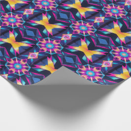 Papel De Presente Abstração Geométrica Neon