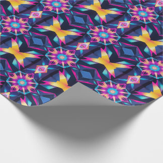 Papel De Presente Abstração Geométrica Neon