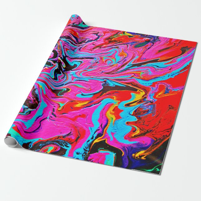 Papel De Presente  Abstract Art, Background, Hand Painting, Fluid Ar (Desenrolado)