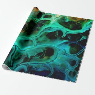Papel De Presente Abstract art bright neon painting in violet and pi