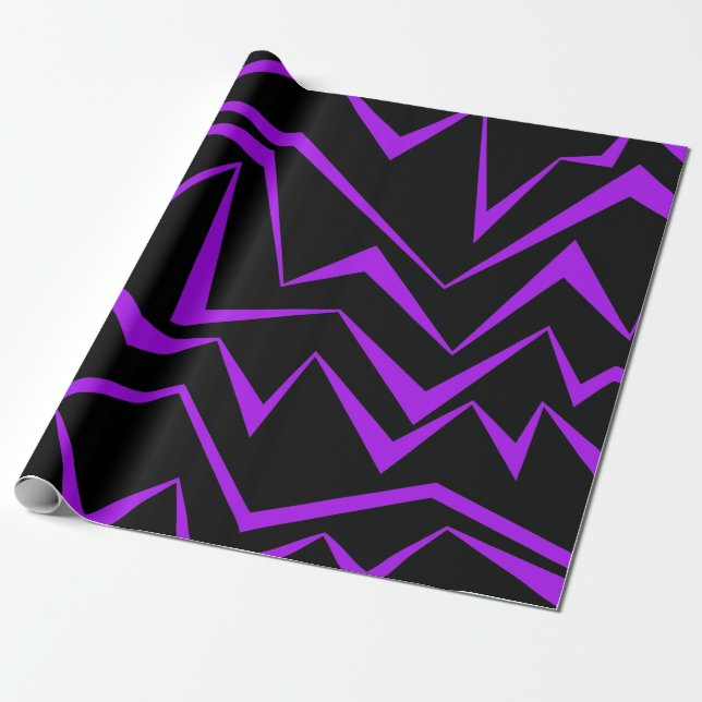 Papel De Presente Abstract, bold, vibrant geometric zigzag pattern (Desenrolado)