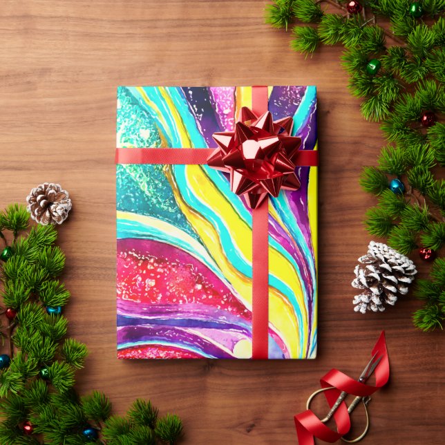 PAPEL DE PRESENTE ABSTRACT DESIGN OUTER SPACE (Presente de Natal)