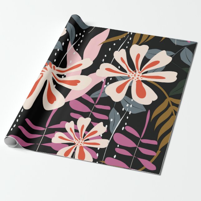 Papel De Presente Abstract floral surface pattern seamless backgroun (Desenrolado)