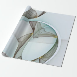 Papel De Presente Abstract Modern Turquoise Brown Gold Elegance