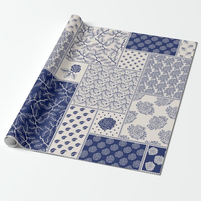 Papel De Presente Abstract seamless delicate patchwork pattern, dark (Desenrolado)